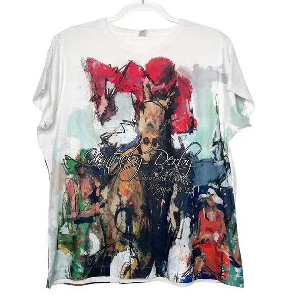 KENTUCKY DERBY Churchill Downs Graphic T-Shirt 2012 Short Sleeve White Size XL - Picture 2 of 7